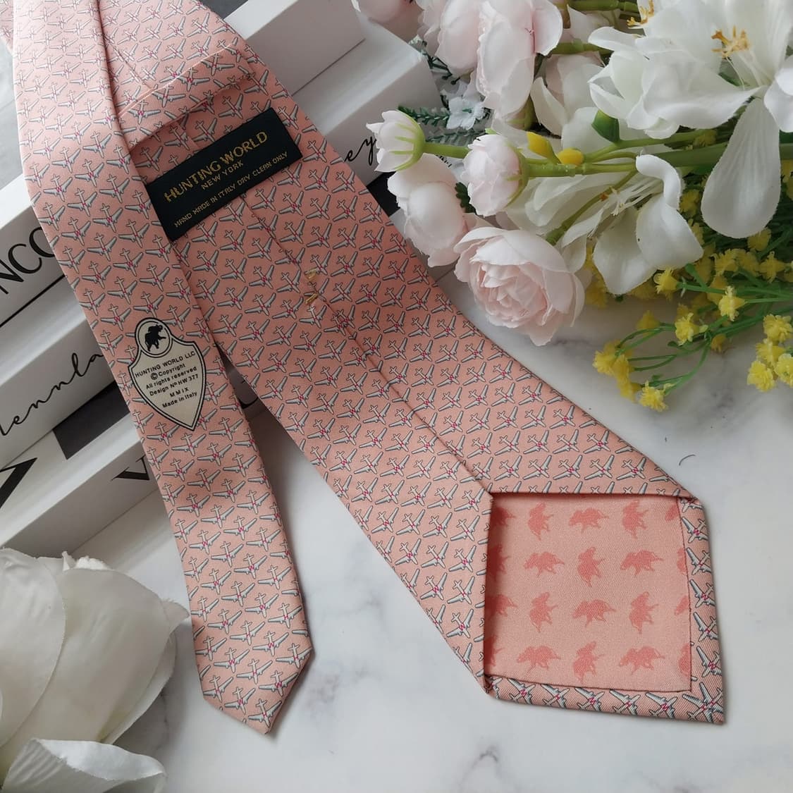 헌팅월드 실크 피치 비행기 모티브 넥타이 8.7cm A+등급 K1258
 상품이미지4