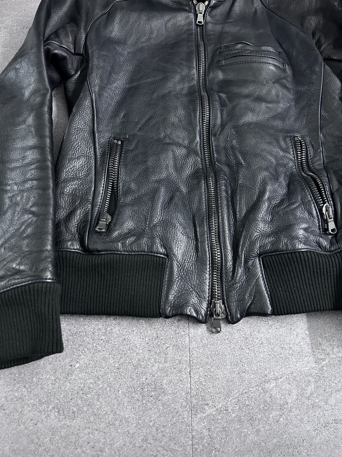 준 하시모토 히든 후디 하이넥 램스킨 자켓 상품이미지4