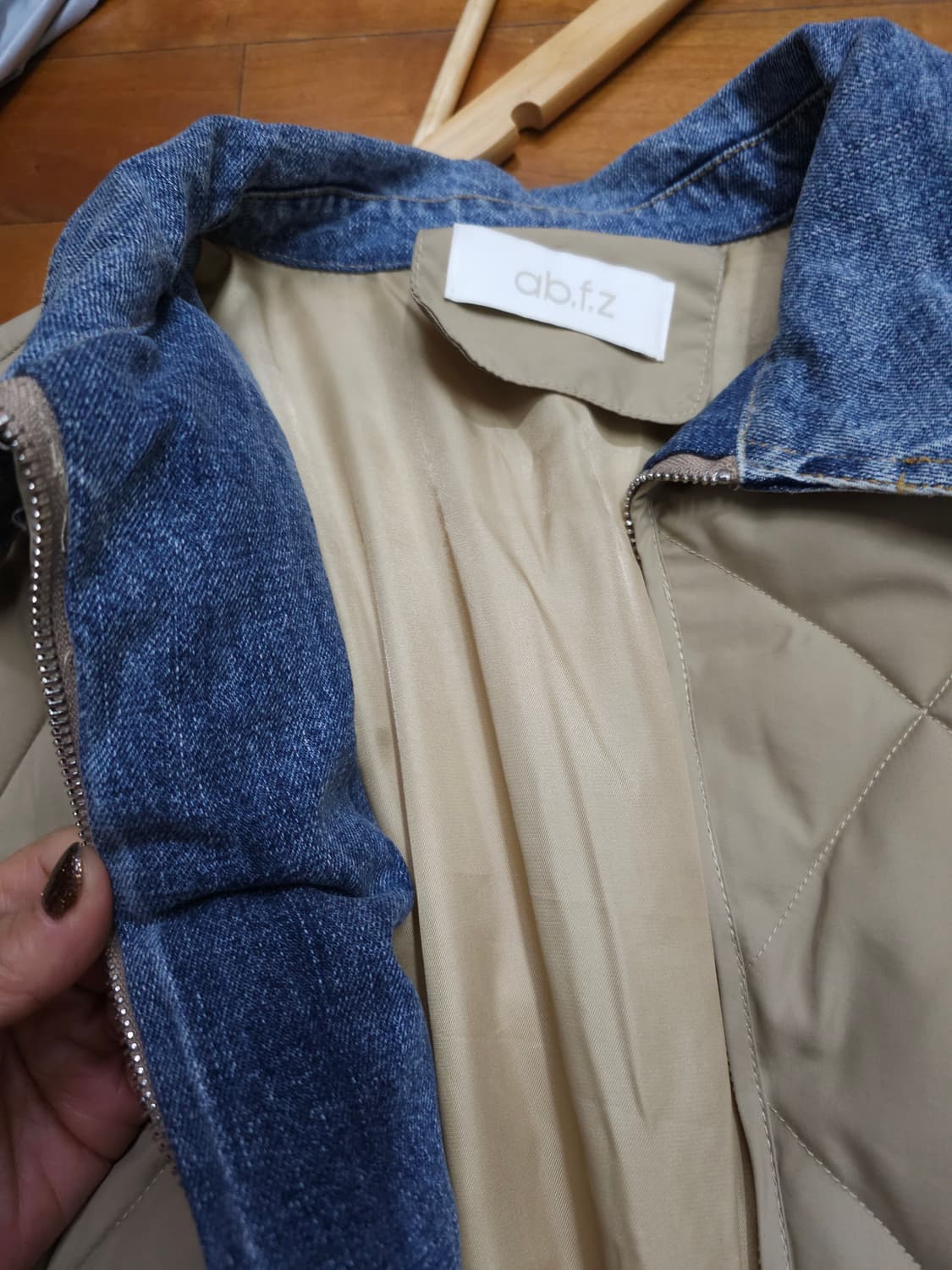 ab.f.z 퀼팅 자켓 데님 카라 상품이미지6