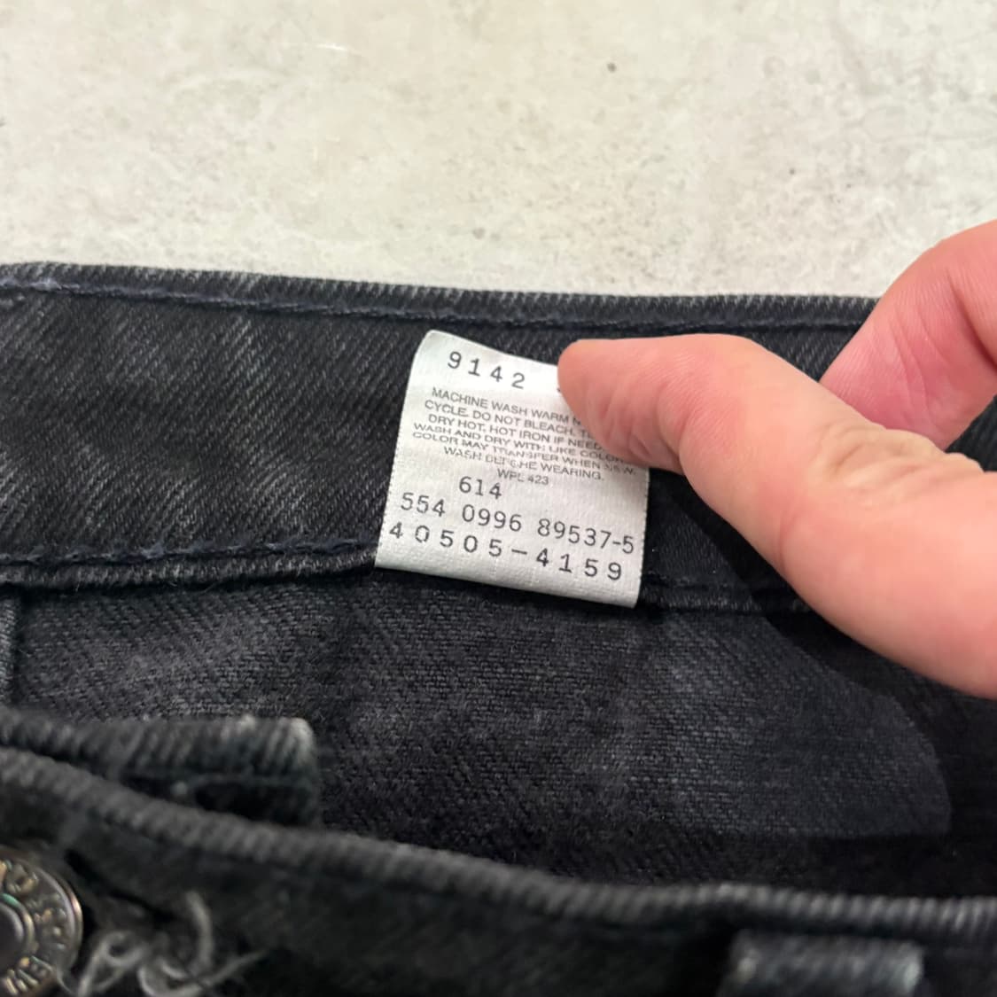 [36/32] 90s USA🇺🇸 리바이스 505 오렌지 탭 블랙 흑청 상품이미지5