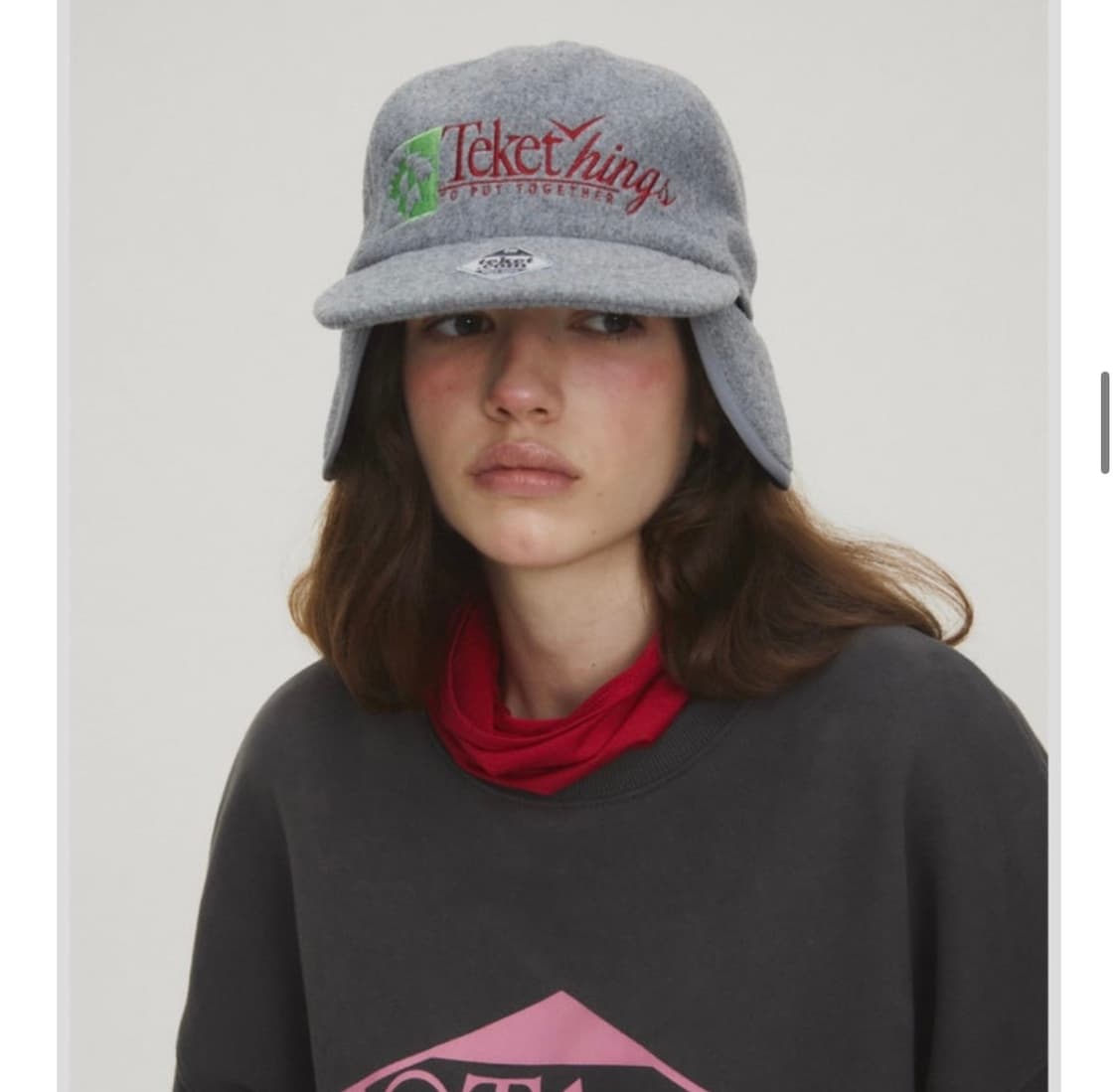 테켓 이어플랩 캡 그레이 상품이미지1