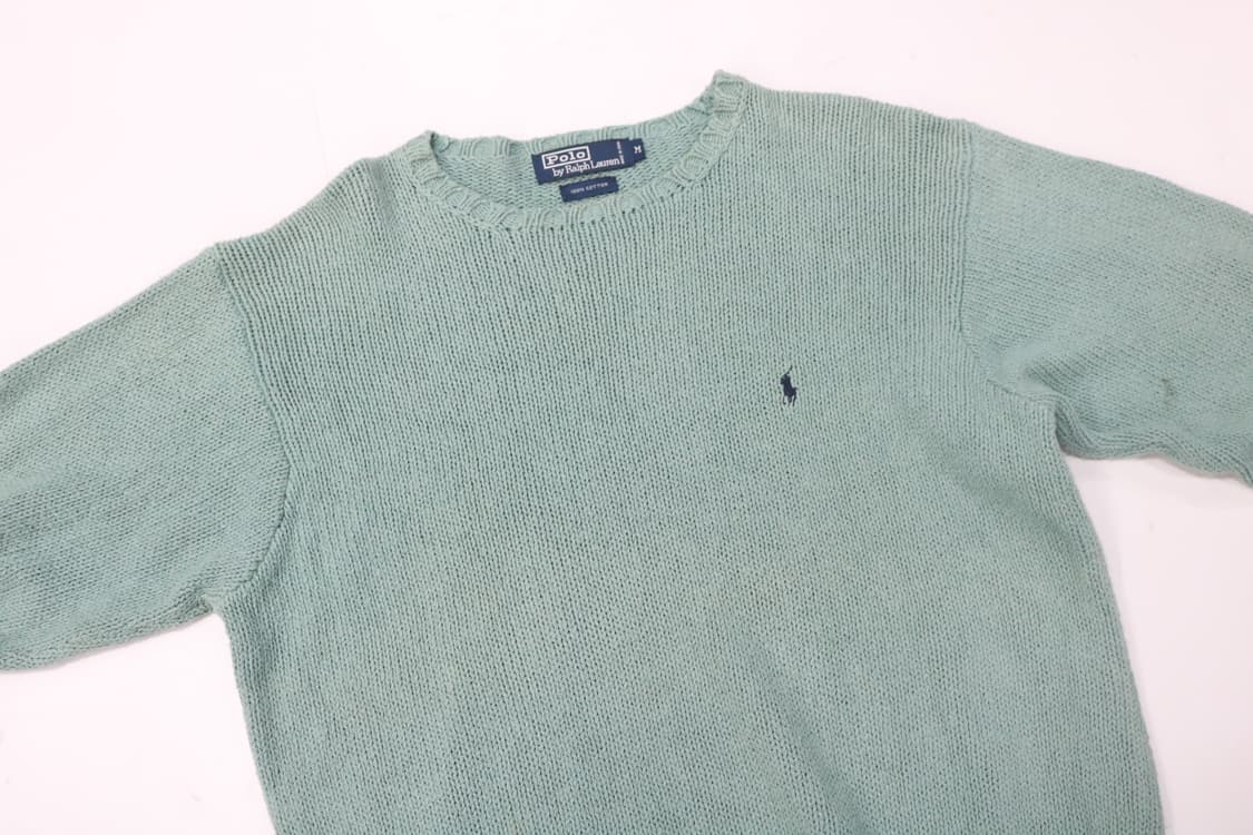 폴로 랄프로렌 민트 빈티지 포니 자수 코튼 니트 (M) 상품이미지3