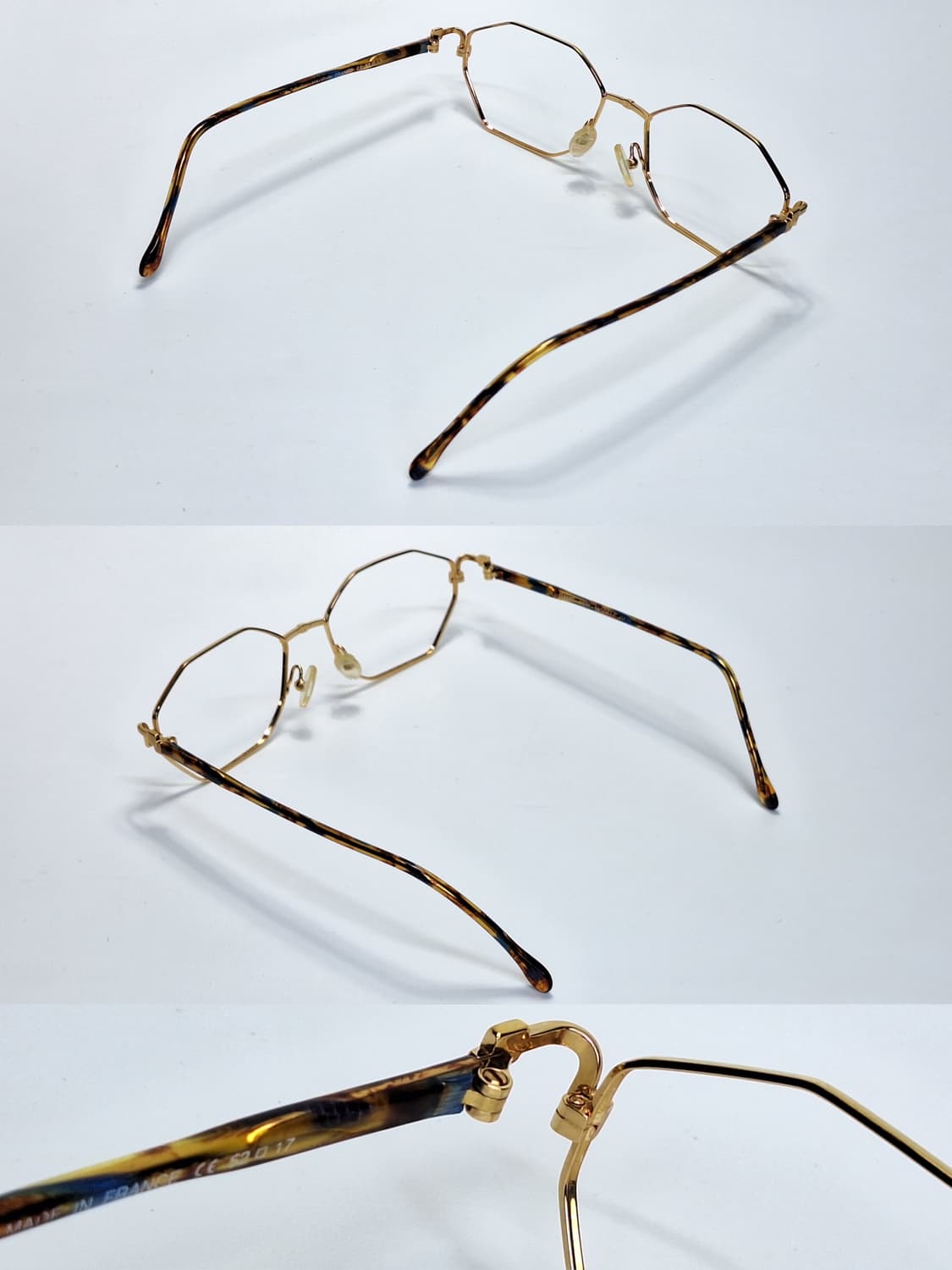 90s 일본 빈티지 프랑스제/ELCE 엘세 1539 팔각 안경테 톨토이즈 상품이미지8