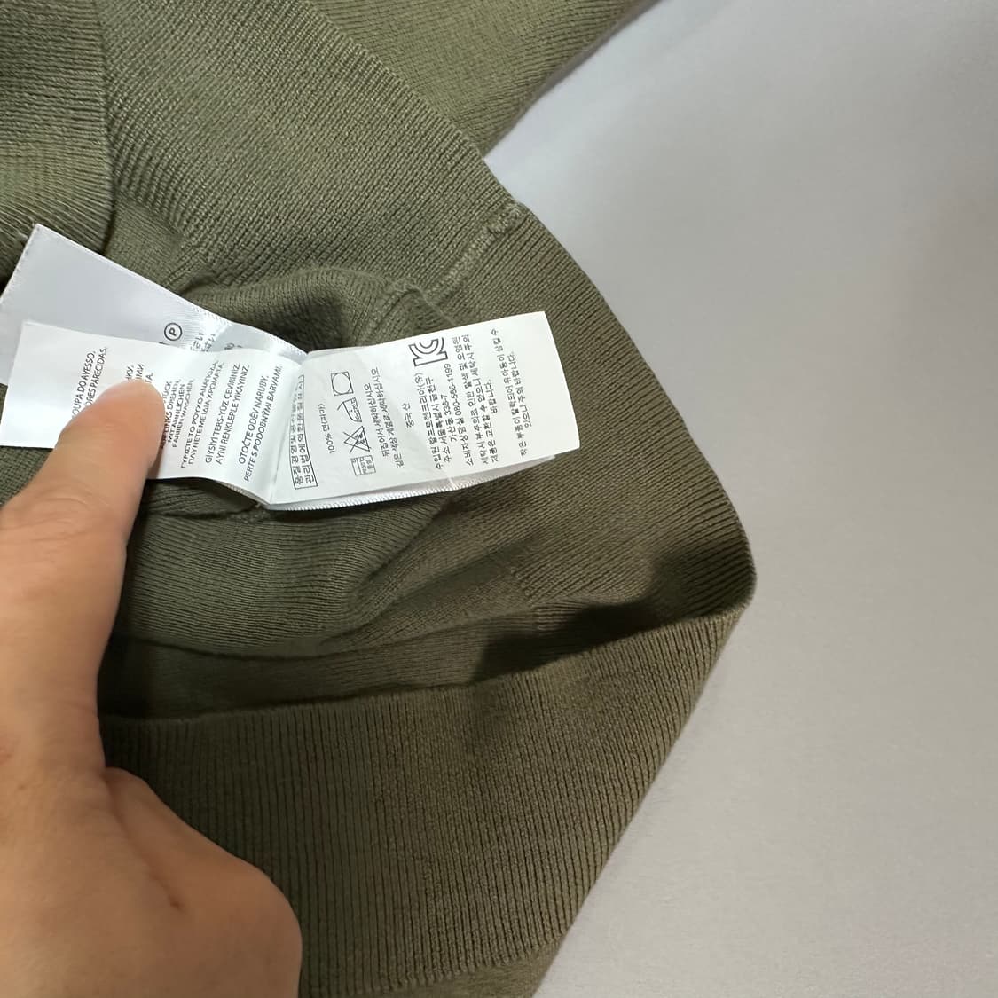 폴로 랄프로렌 라운드넥 피마코튼 니트 카키 M [021106] 상품이미지4