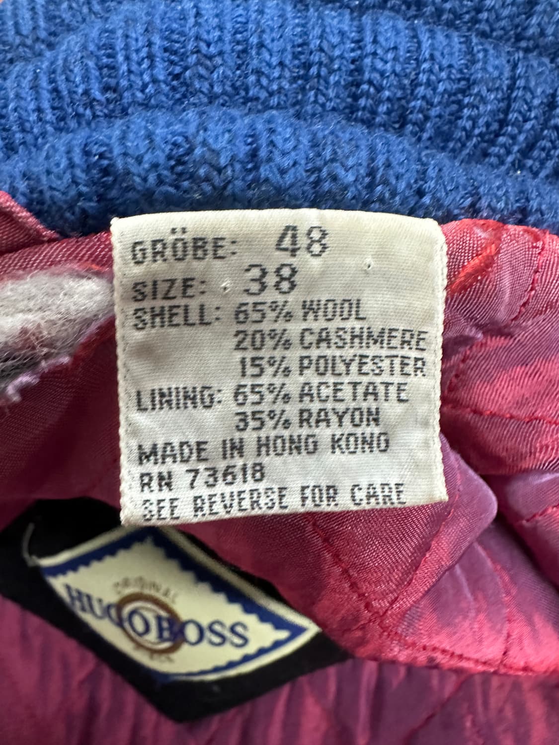 80s HUGO BOSS 울 캐시미어 봄버 자켓 48 상품이미지7