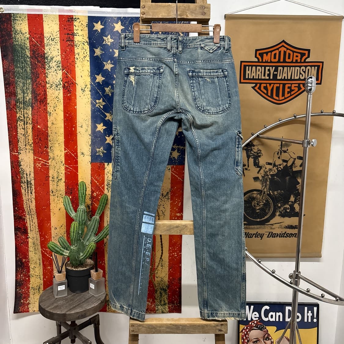 디젤 Y2K 멀티카고 헤비워싱 로우라이즈 데님팬츠 N1043    상품이미지2