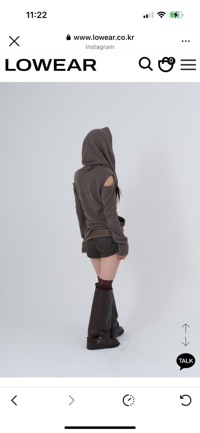 로웨어 cawl neck hood slit stud knit 상품이미지5