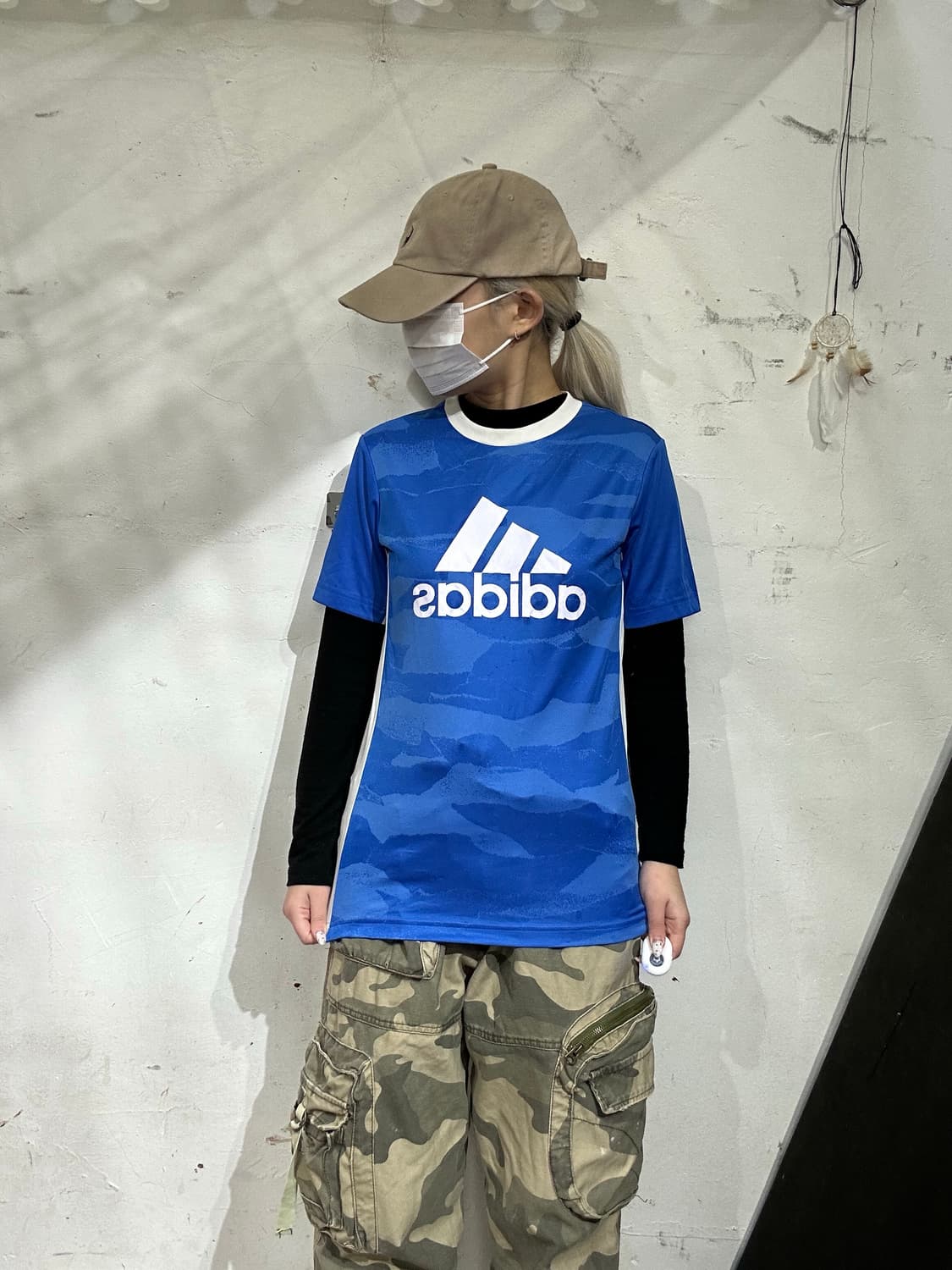 아디다스 블루 빅 로고 스포티 블록 코어 반팔 티셔츠 상품이미지2