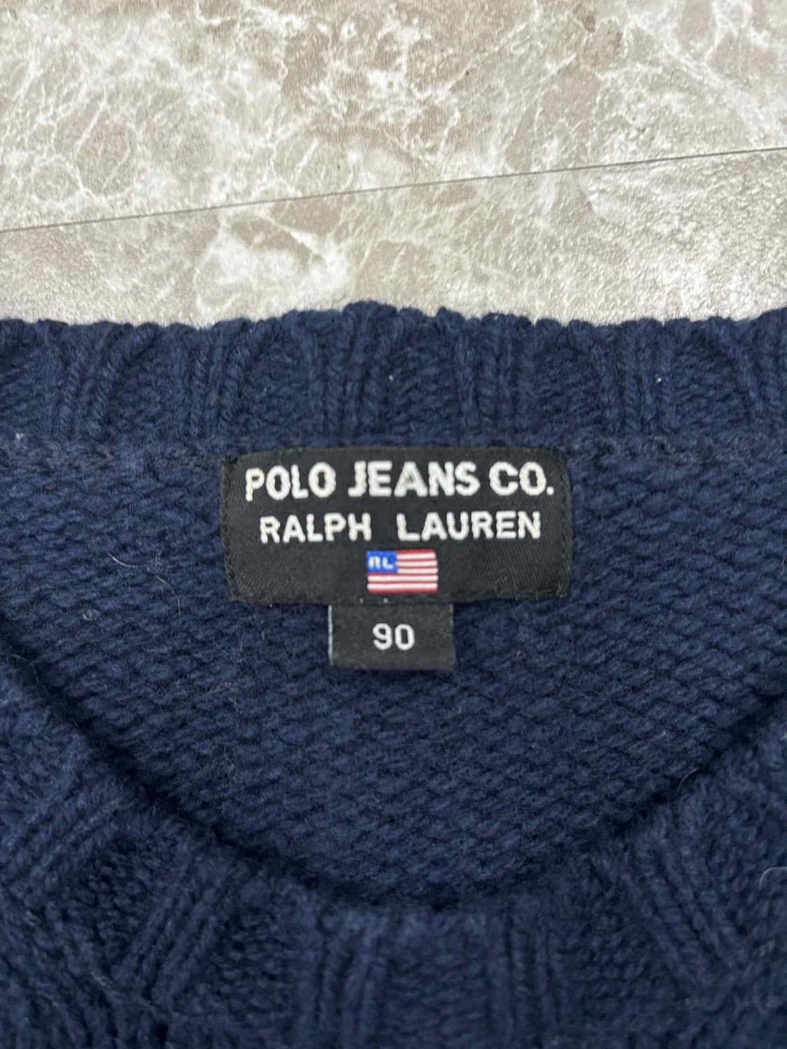 폴로 랄프로렌 진스 성조기 네이비 크루넥 니트(90) 상품이미지5