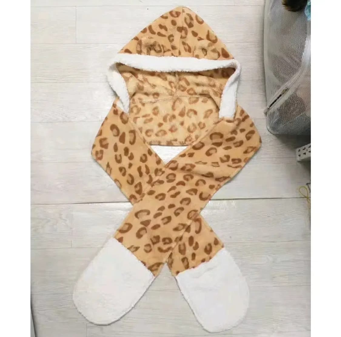 빈티지 호피 레오파드 모자 목도리 갸루장갑 오네라떼갸루 로리타 펑크 상품이미지1