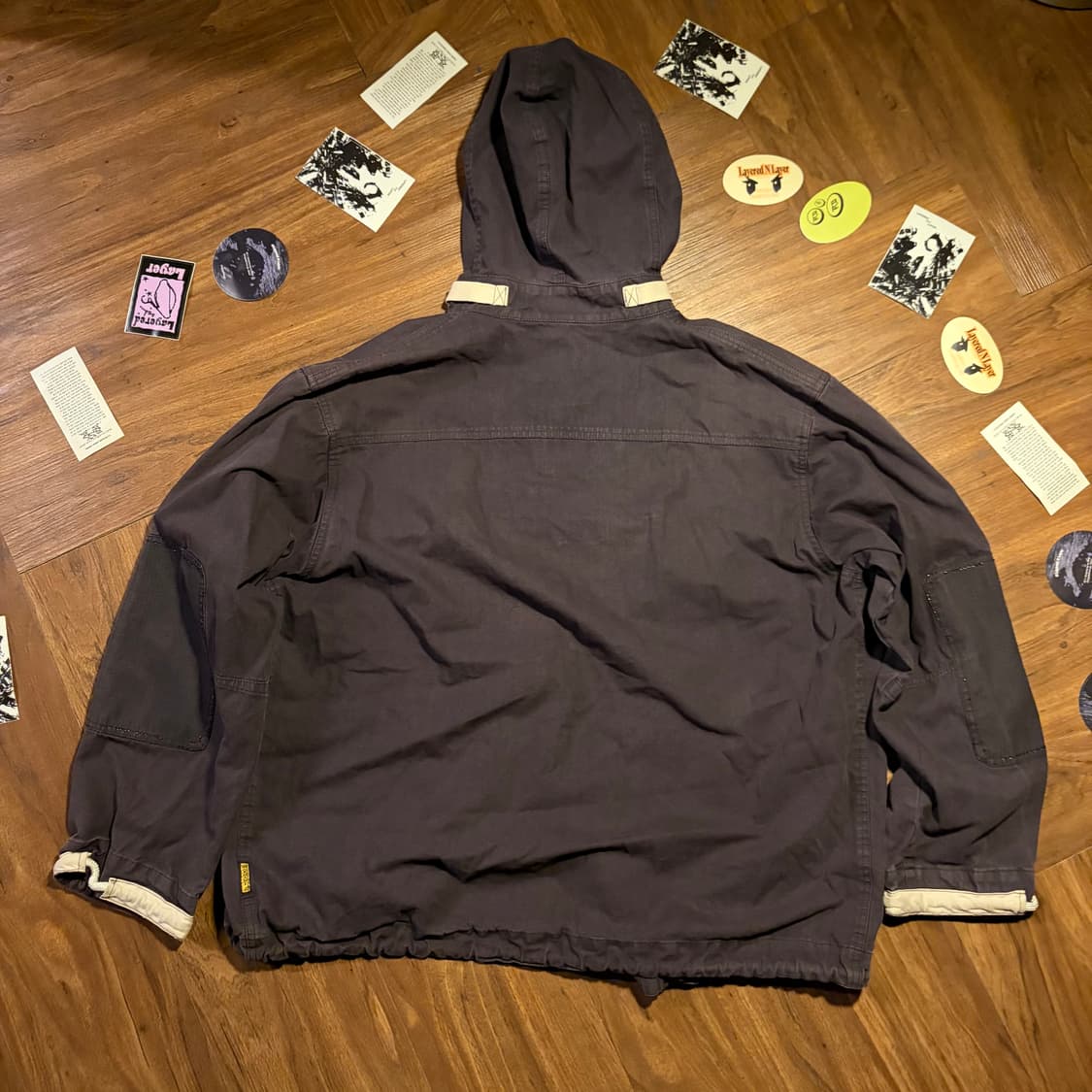 90s Armani jeans 빅 아일렛 후디드 코트 상품이미지4