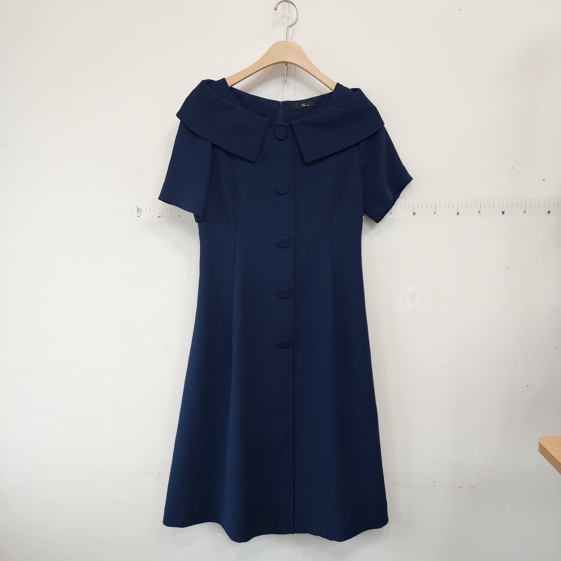 KL by LYNN 네이비 반팔 플레어 원피스 상품이미지1