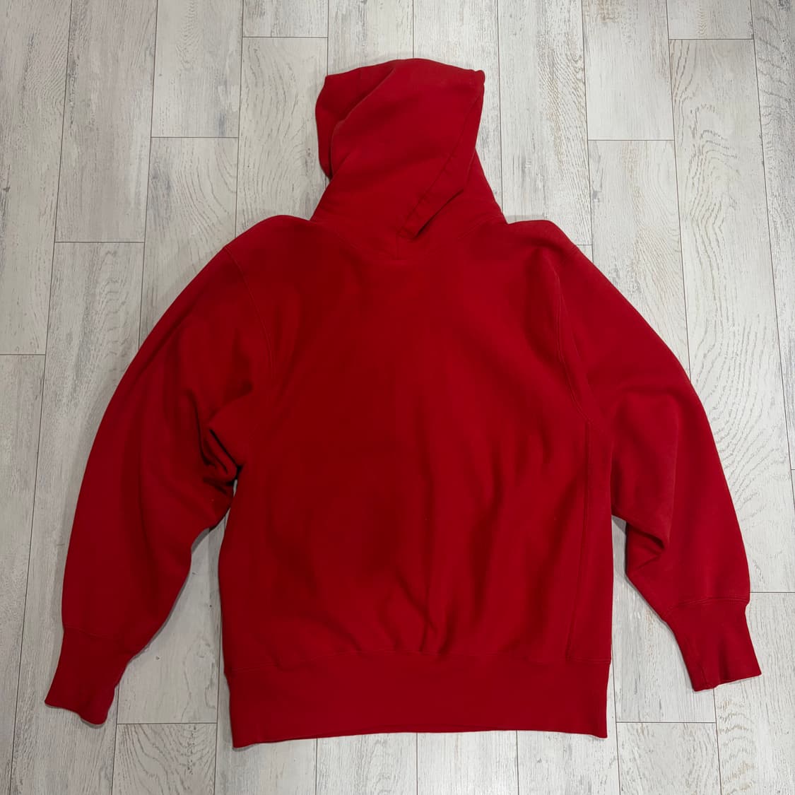 90s 챔피온 리버스위브 레드 후드티  상품이미지2