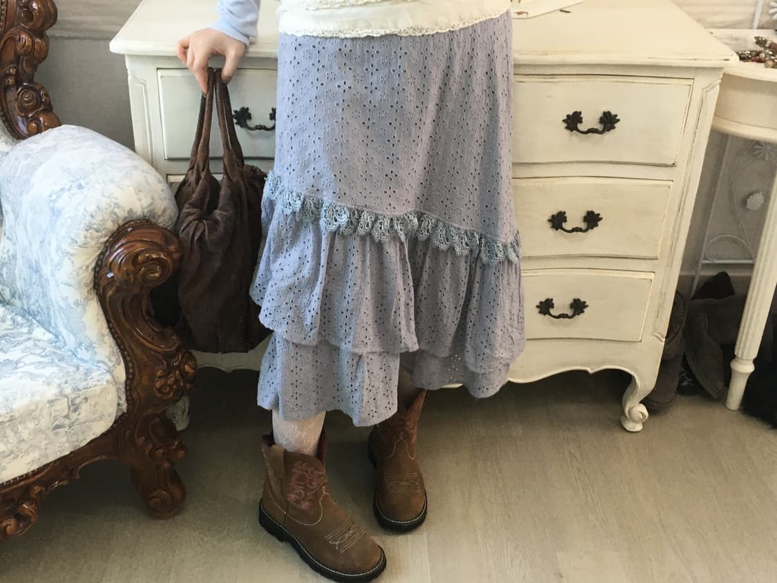 jpn vintage sora crochet lace cancan sk 상품이미지1