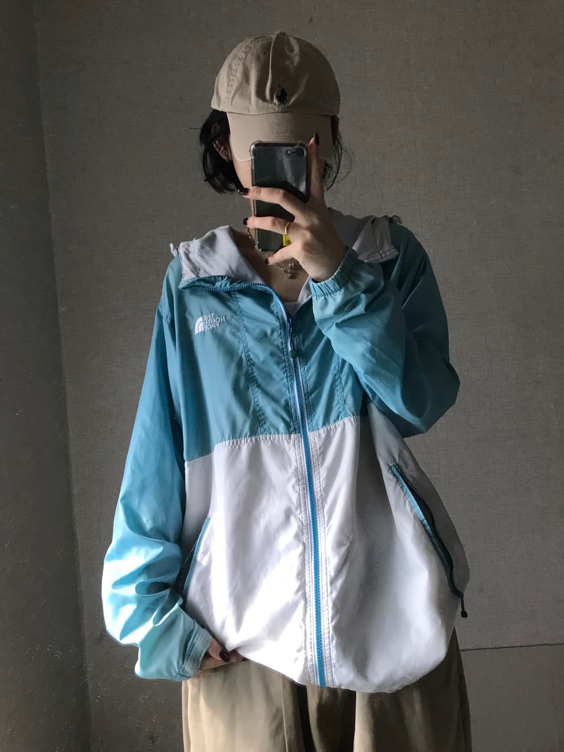 노페 연하늘 화이트 바람막이 상품이미지4
