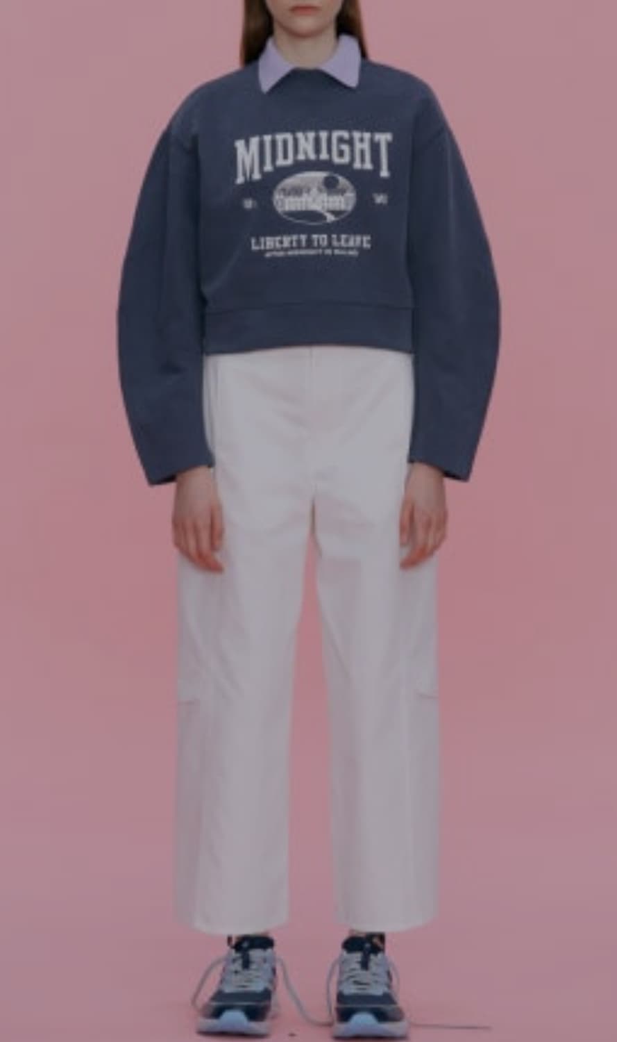 아위 크롭 맨투맨 Free _ 여성 상품이미지1