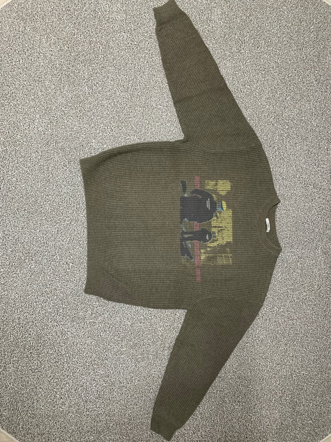 Etce 카키 프린팅 니트 상품이미지1