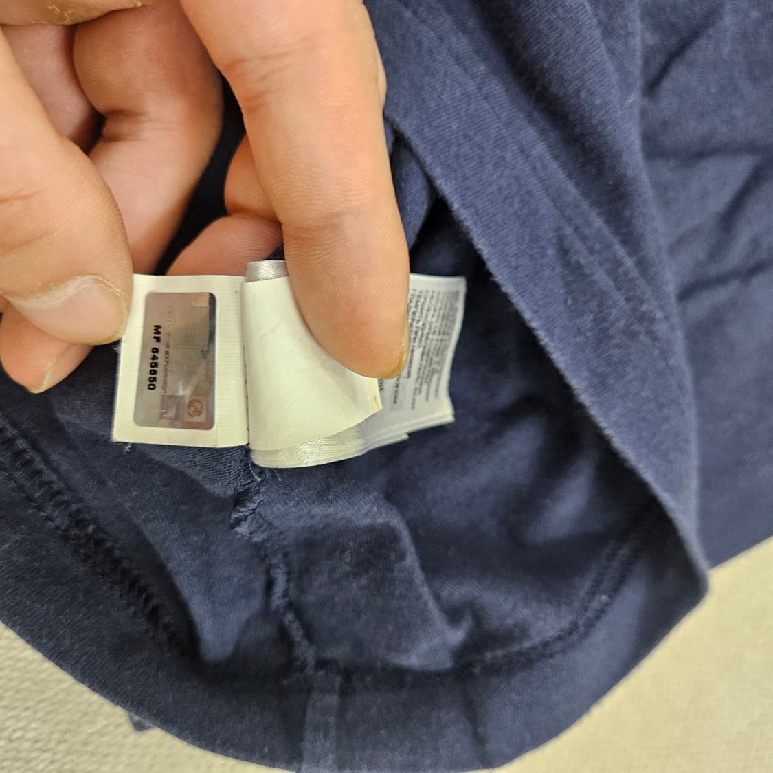 L 노스페이스 빅로고 네이비 긴팔 티 0619Y 상품이미지4