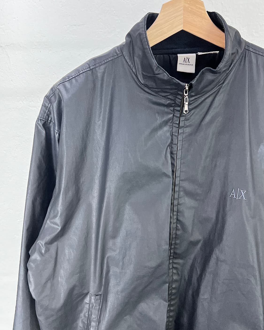 아르마니 익스체인지 블랙 폴리 쉘 스티치 트랙 자켓 상품이미지2