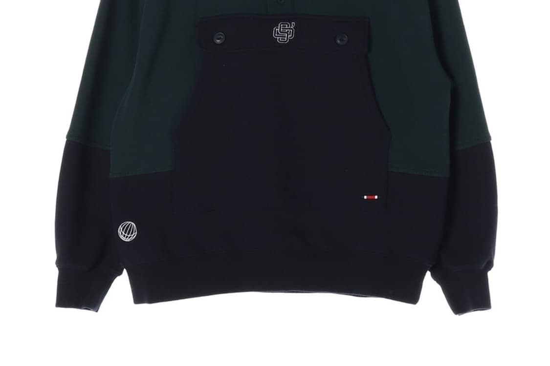 로맨틱크라운 배색 카라 아노락 반집업 맨투맨 M 상품이미지4