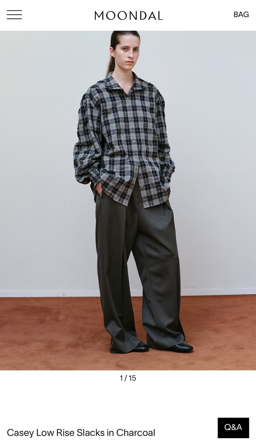 문달 Casey Low Rise Slacks in Charcoal 상품이미지1