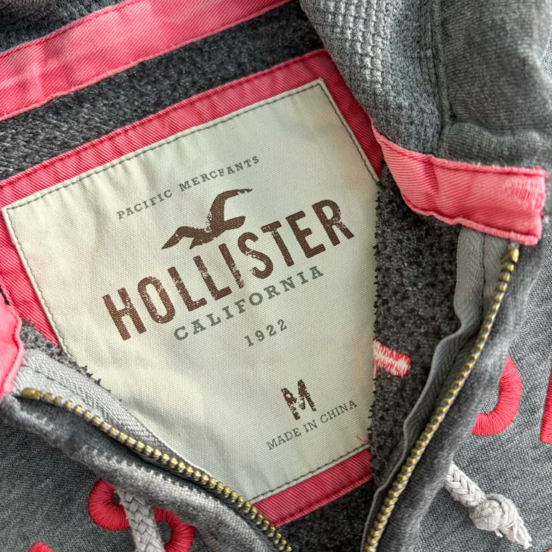 홀리스터 y2k 그레이 핑크 스웻 후드집업 희귀져지(M) 상품이미지4