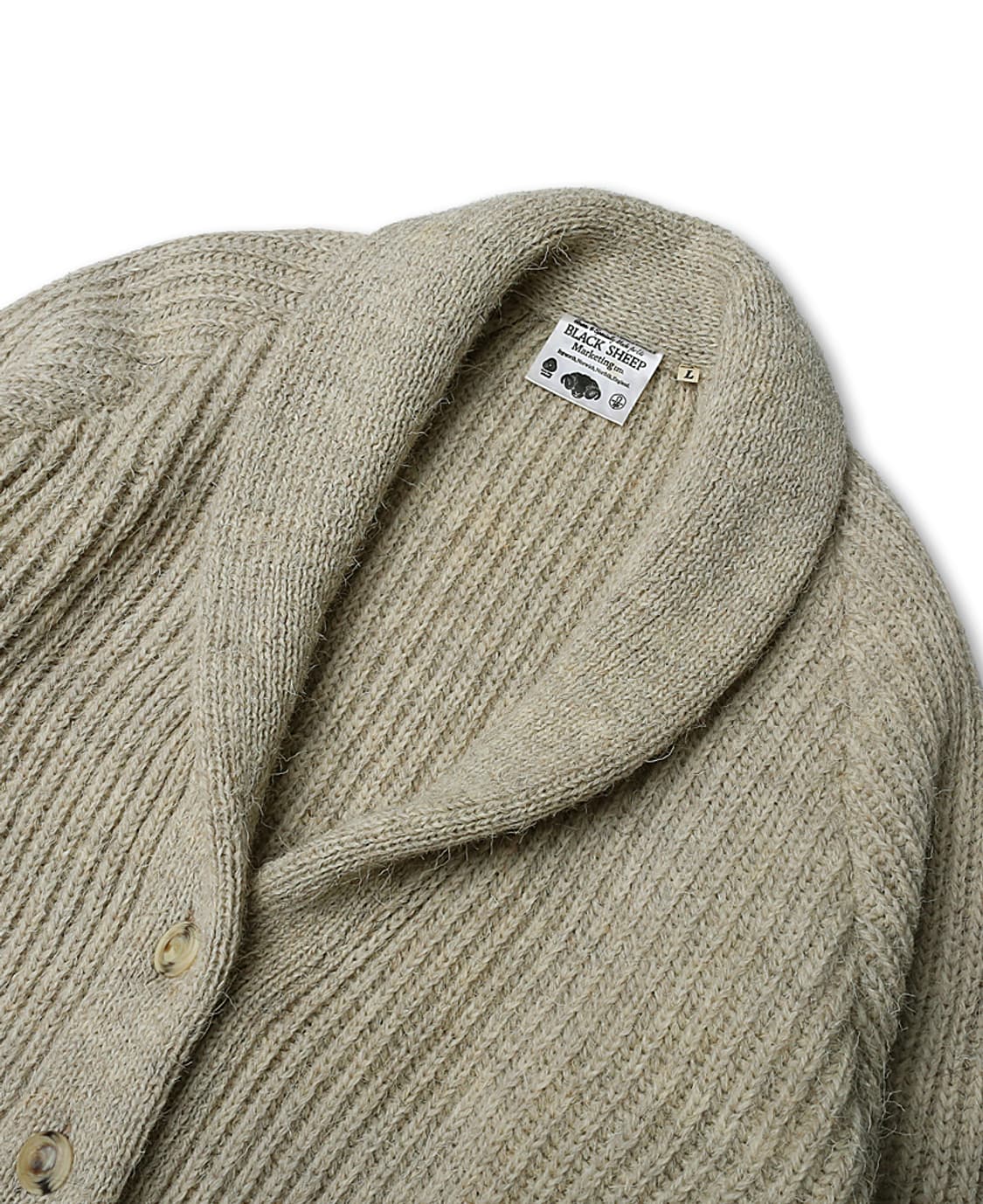 블랙쉽 [Black Sheep] 영국 퓨어 오일 울 숄카라 니트 가디건 상품이미지2