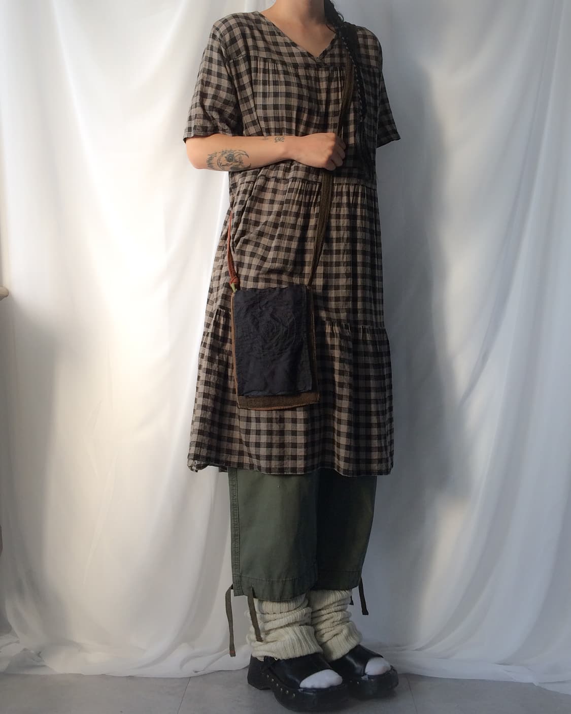 Check pattern over fit onepiece 상품이미지7
