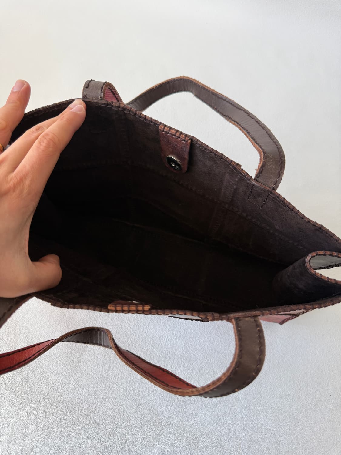 Pre owend 패치워크 레더 숄더백 상품이미지7