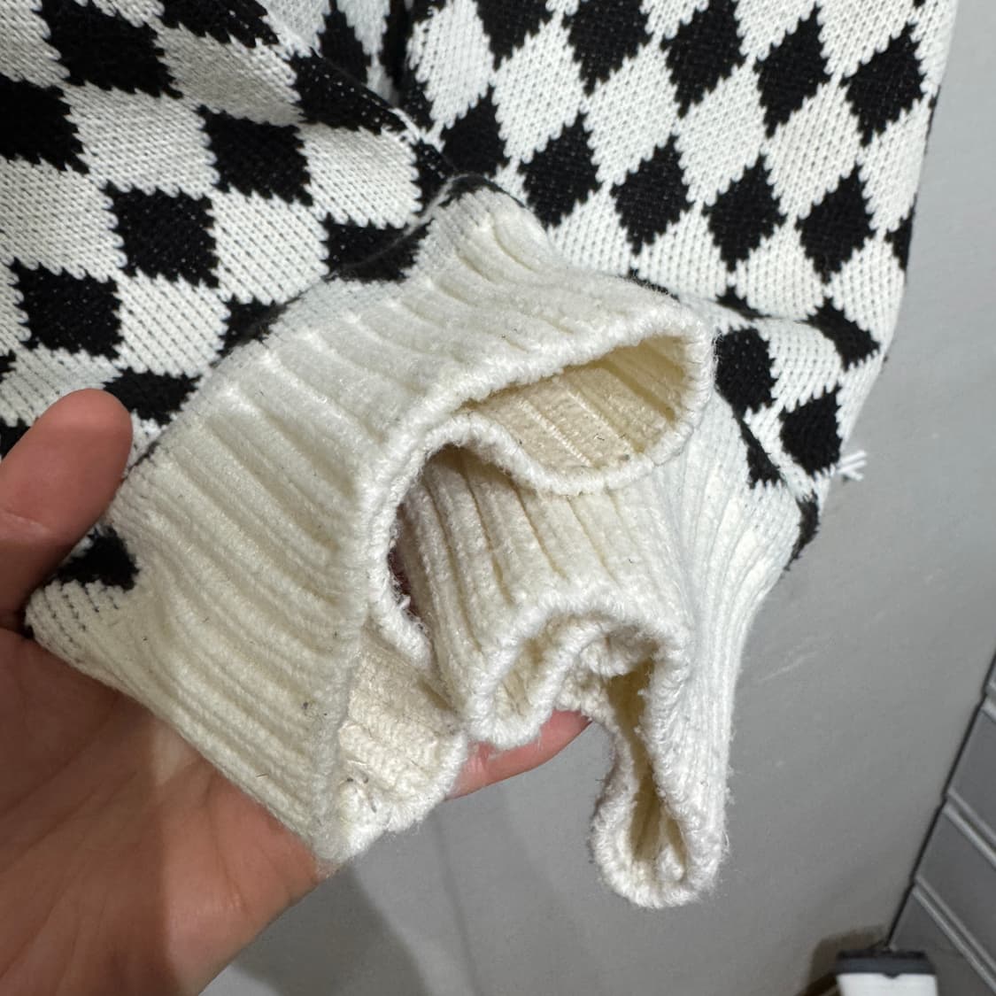 Fetch  체커 크루넥 니트 XL 상품이미지4