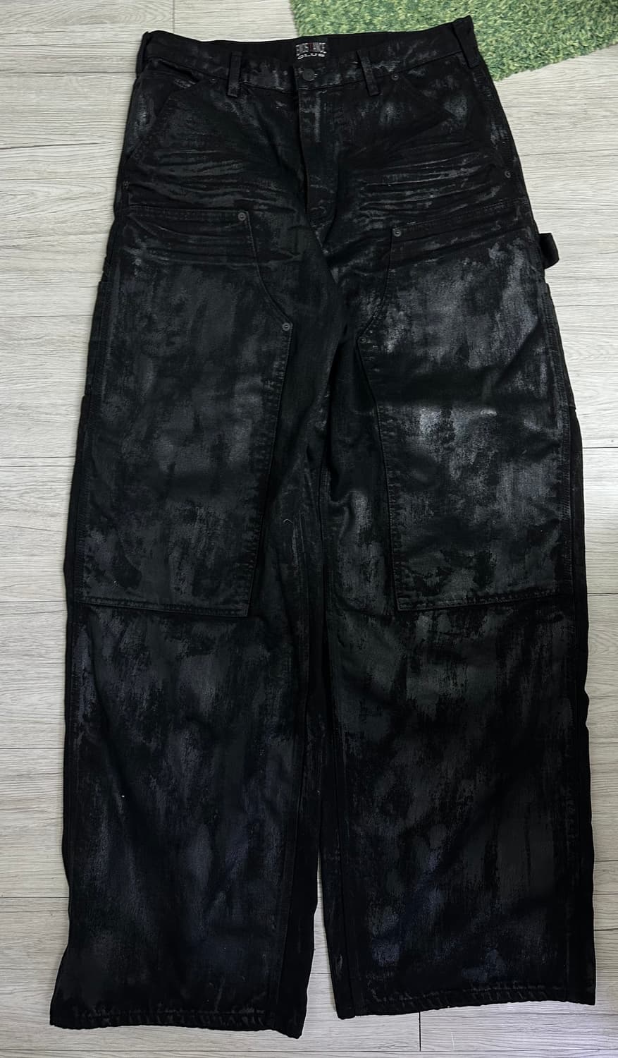 Size:2에모스탠스클럽 코티드 코팅 왁스 배기 진 데님 상품이미지2