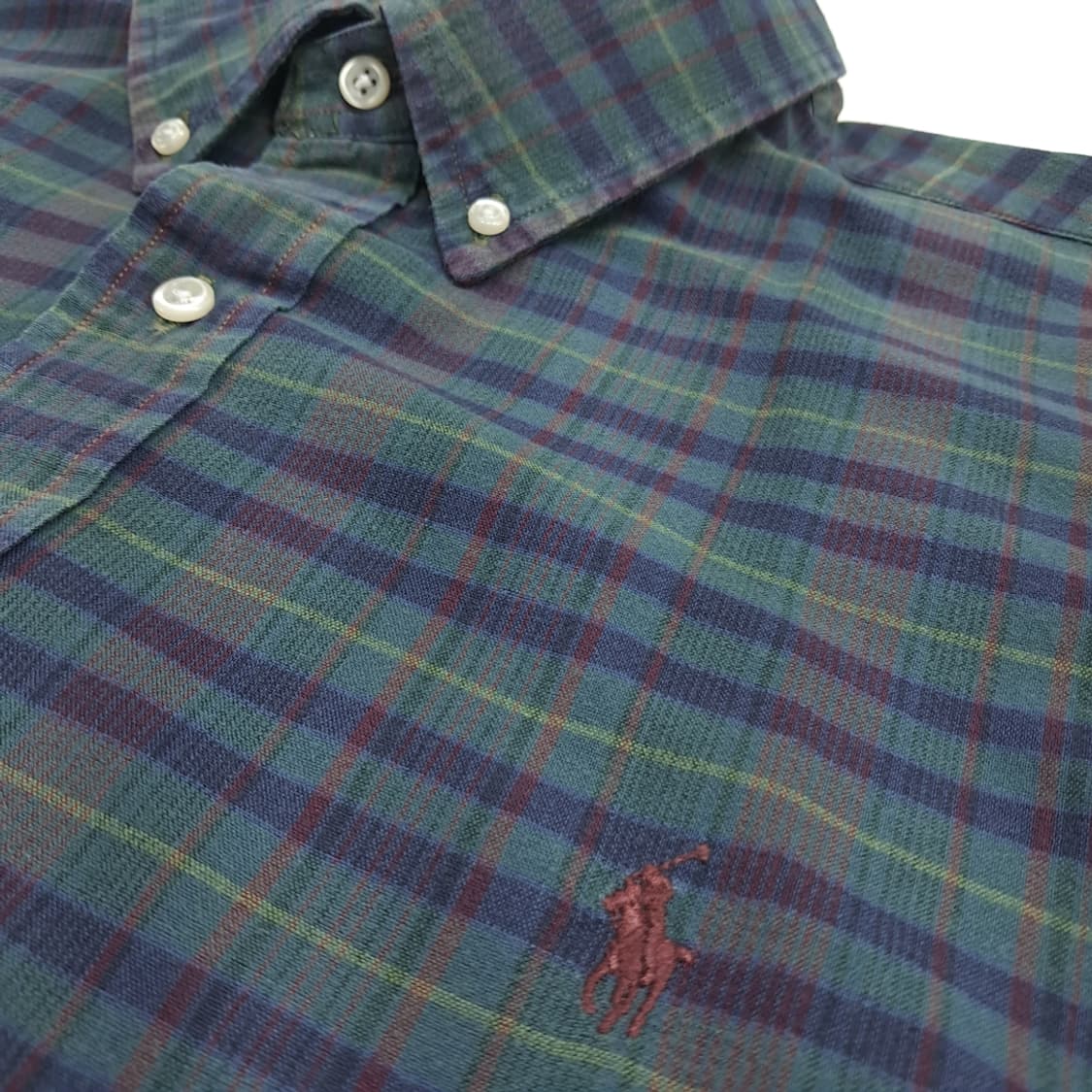 Co636 XL 폴로 랄프로렌 블랙워치 타탄체크 긴팔 셔츠 남방 상품이미지5