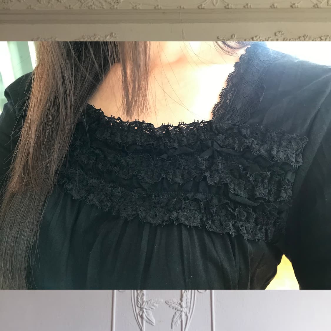 vintage black lace t-shirts 상품이미지4