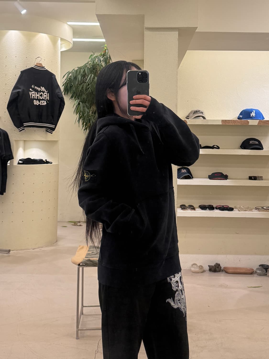 스톤아일랜드 블랙 와펜 후드 U212 상품이미지2