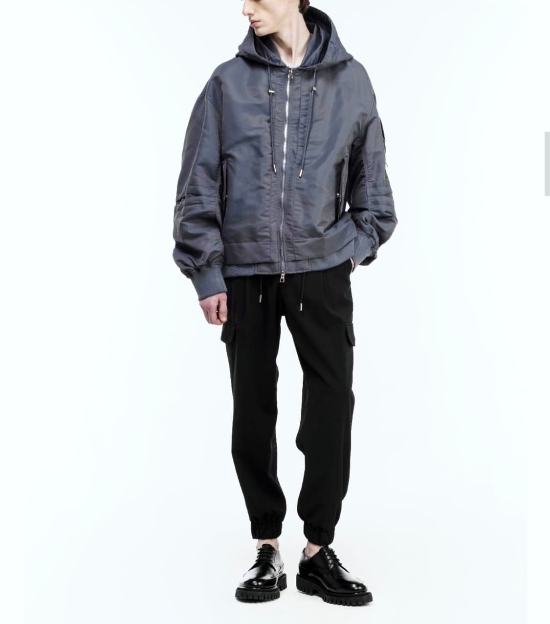 지오송지오 후드 MA-1 블루종 항공점퍼 차콜 상품이미지8