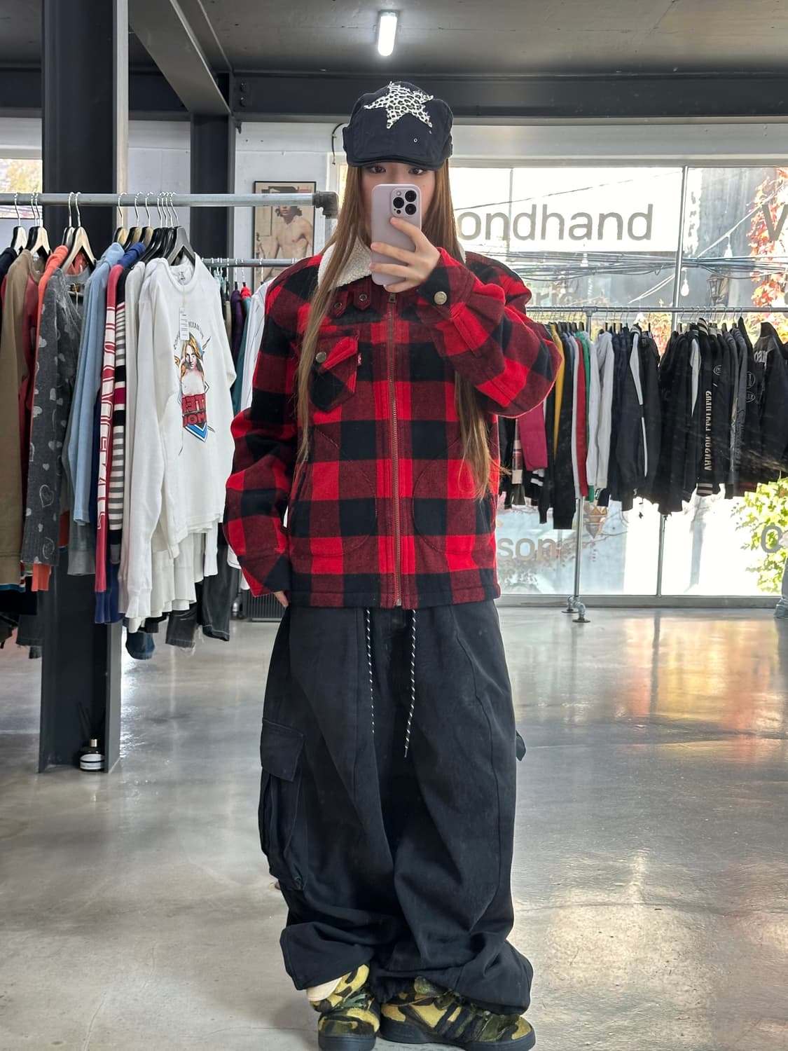 리바이스 타탄체크 하이넥 포켓 울 쉐르파자켓 상품이미지5