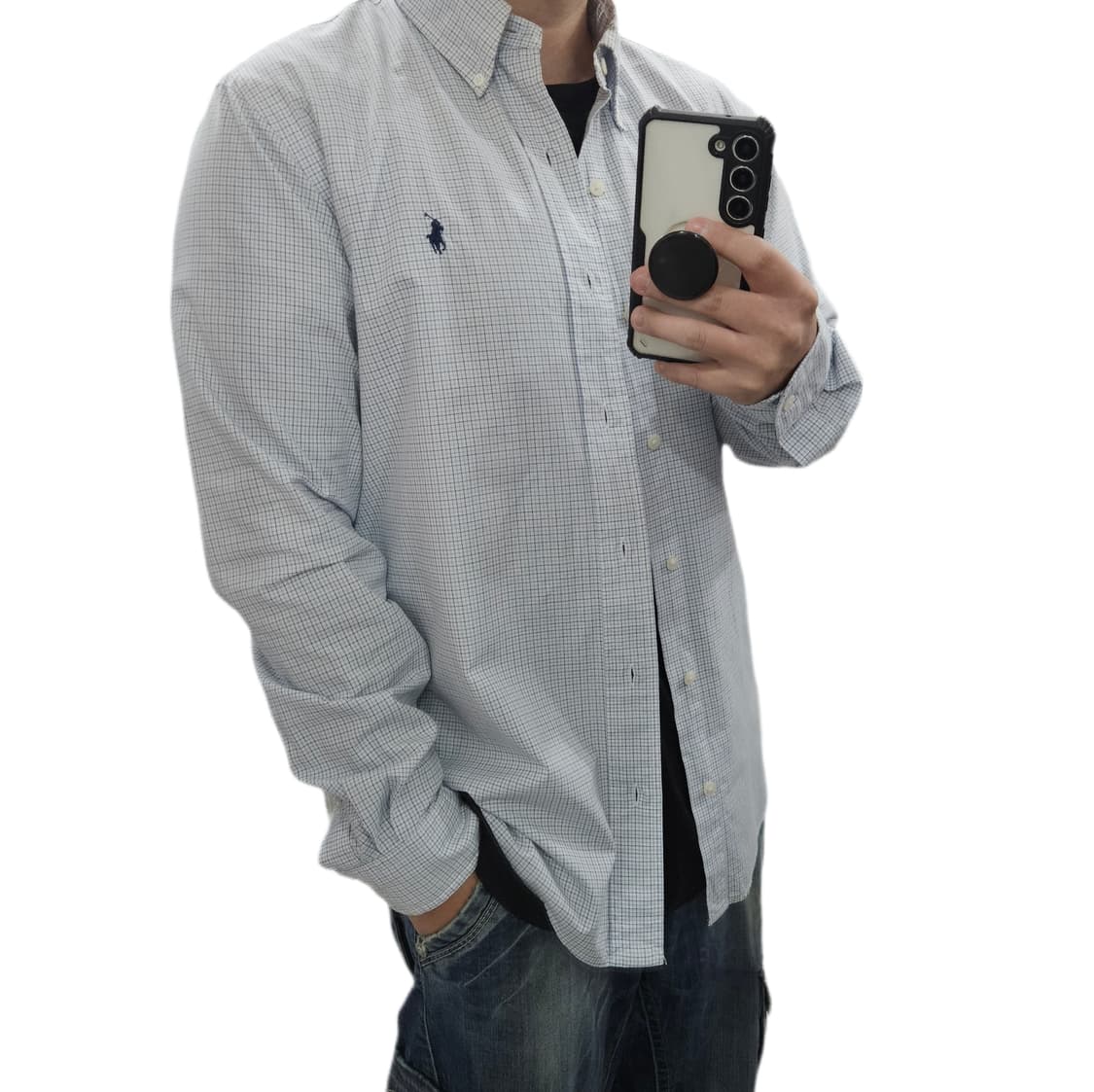 폴로 옥스포드 체크 셔츠 커스텀핏 M 95 상품이미지1