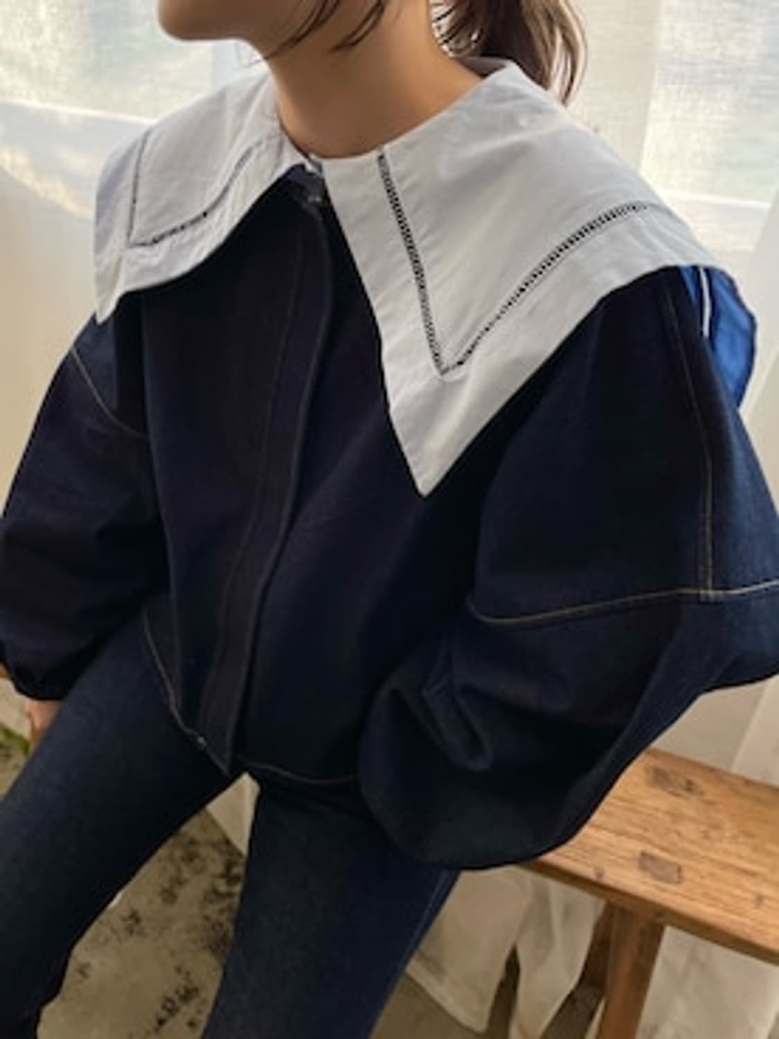 LIAN 리안 벌룬슬리브 데님자켓 상품이미지2