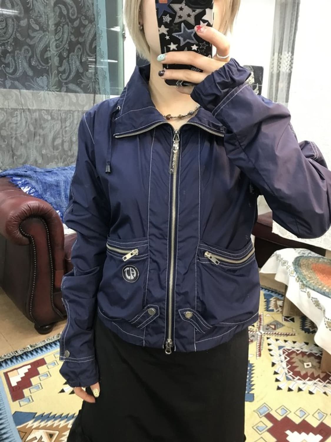 아르마니 익스체인지 여성 네이비 바람막이 상품이미지2