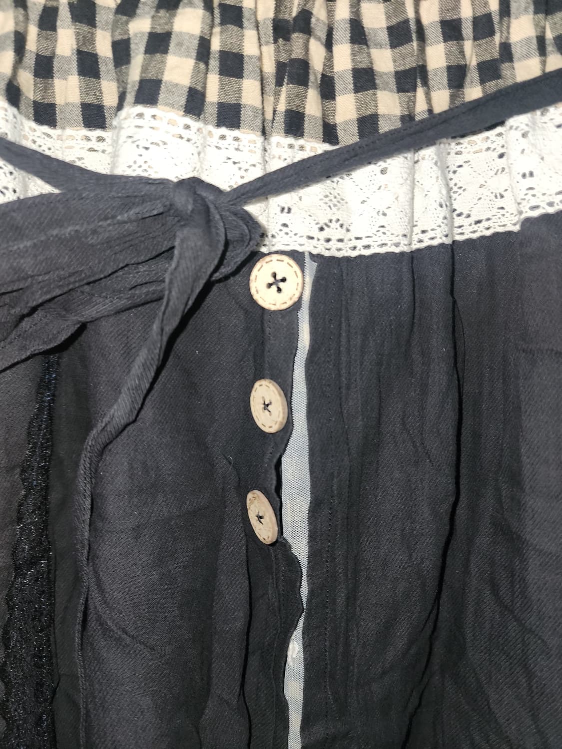 체크 레이스 스커트 상품이미지3