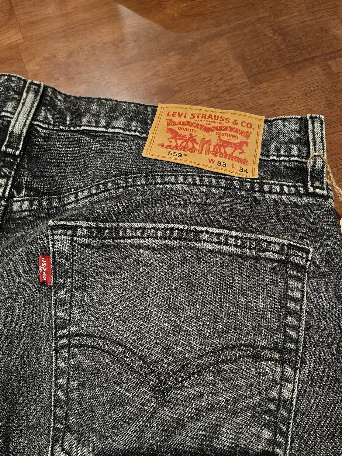 리바이스 559 릴랙스 스트레이트핏 흑청 33x34 상품이미지4