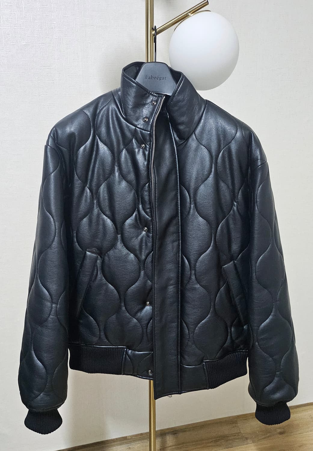 파브레가 포터리 퀼팅 하이넥 레더자켓 상품이미지3