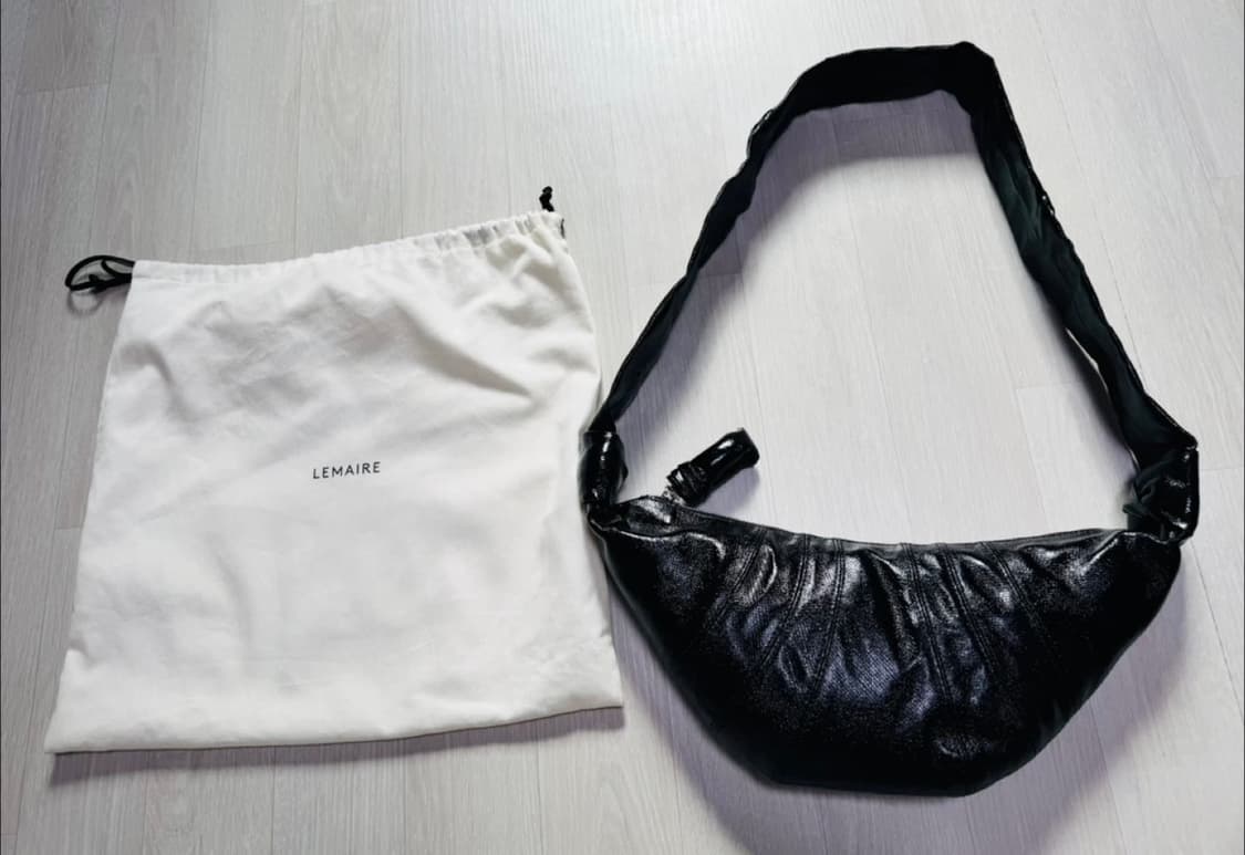 르메르 크루아상백 코티드블랙 스몰 상품이미지1