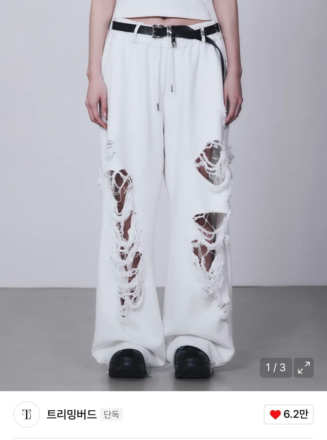 트리밍버드 Scratch Damage Wide Sweat Pants [  상품이미지1