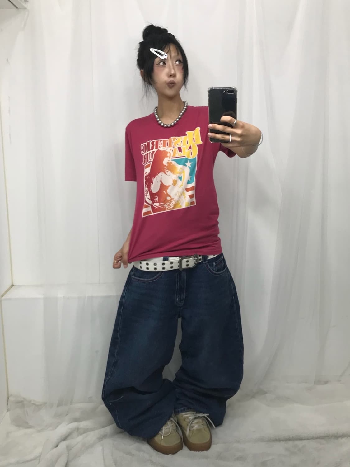 < Hysteric Glamour His girl Pink T-shirt 상품이미지5