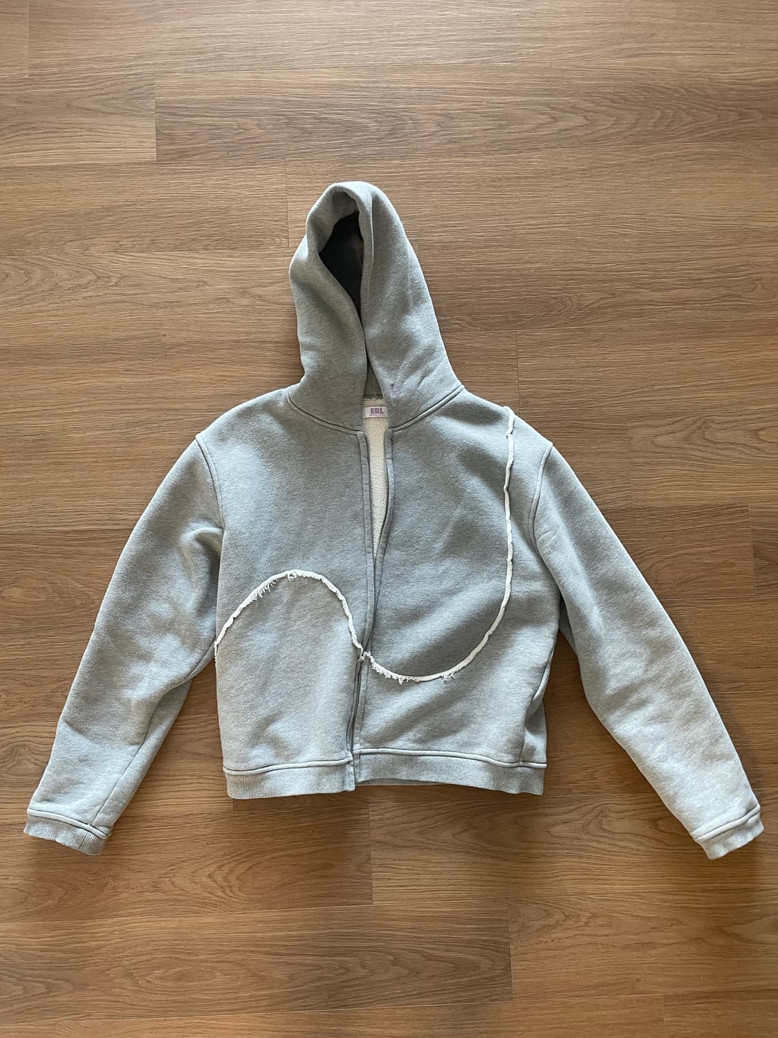 [XL] ERL 그레이 크롭 후드집업 상품이미지1