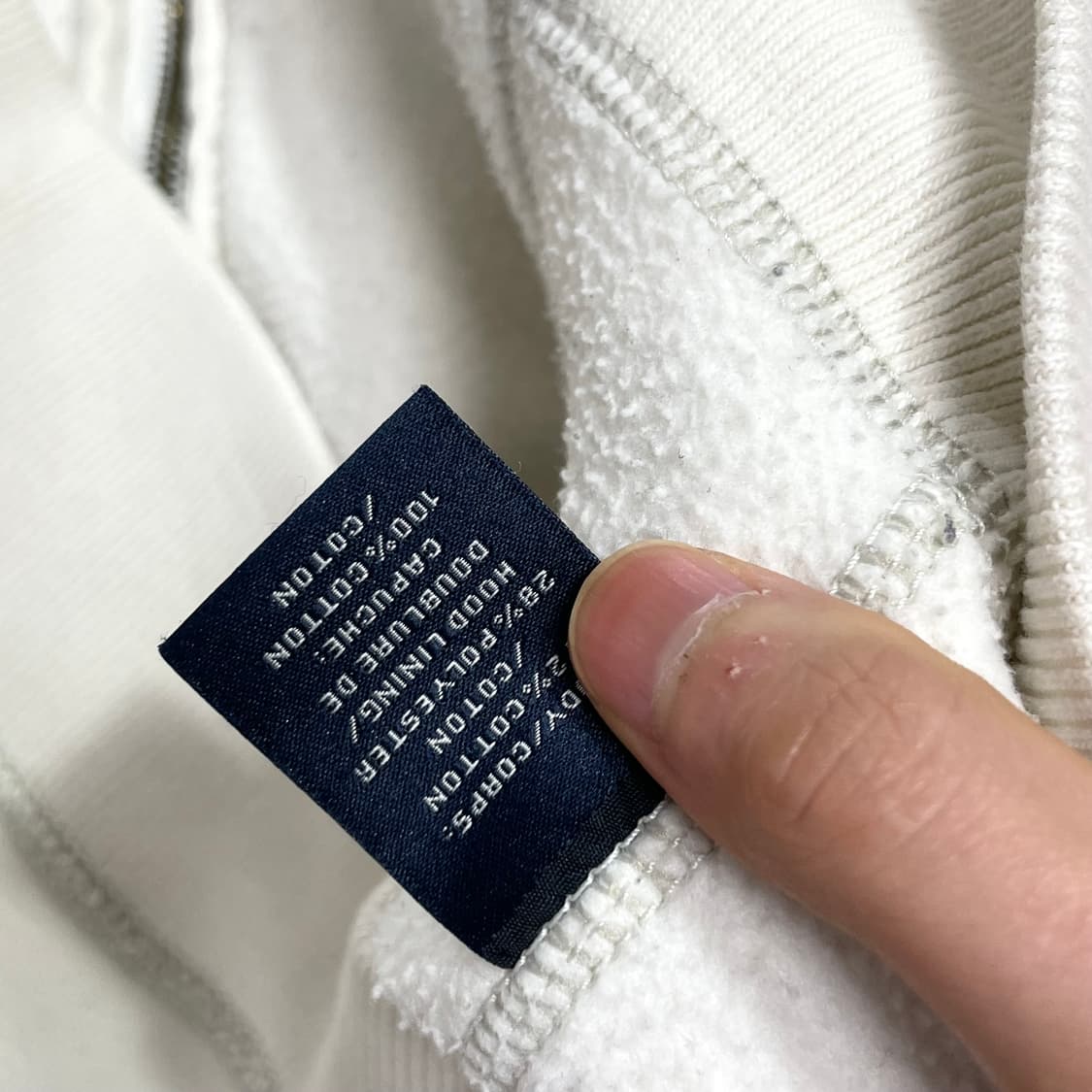 아베크롬비 스펠로고 화이트 기모 후드집업 여성S 상품이미지5