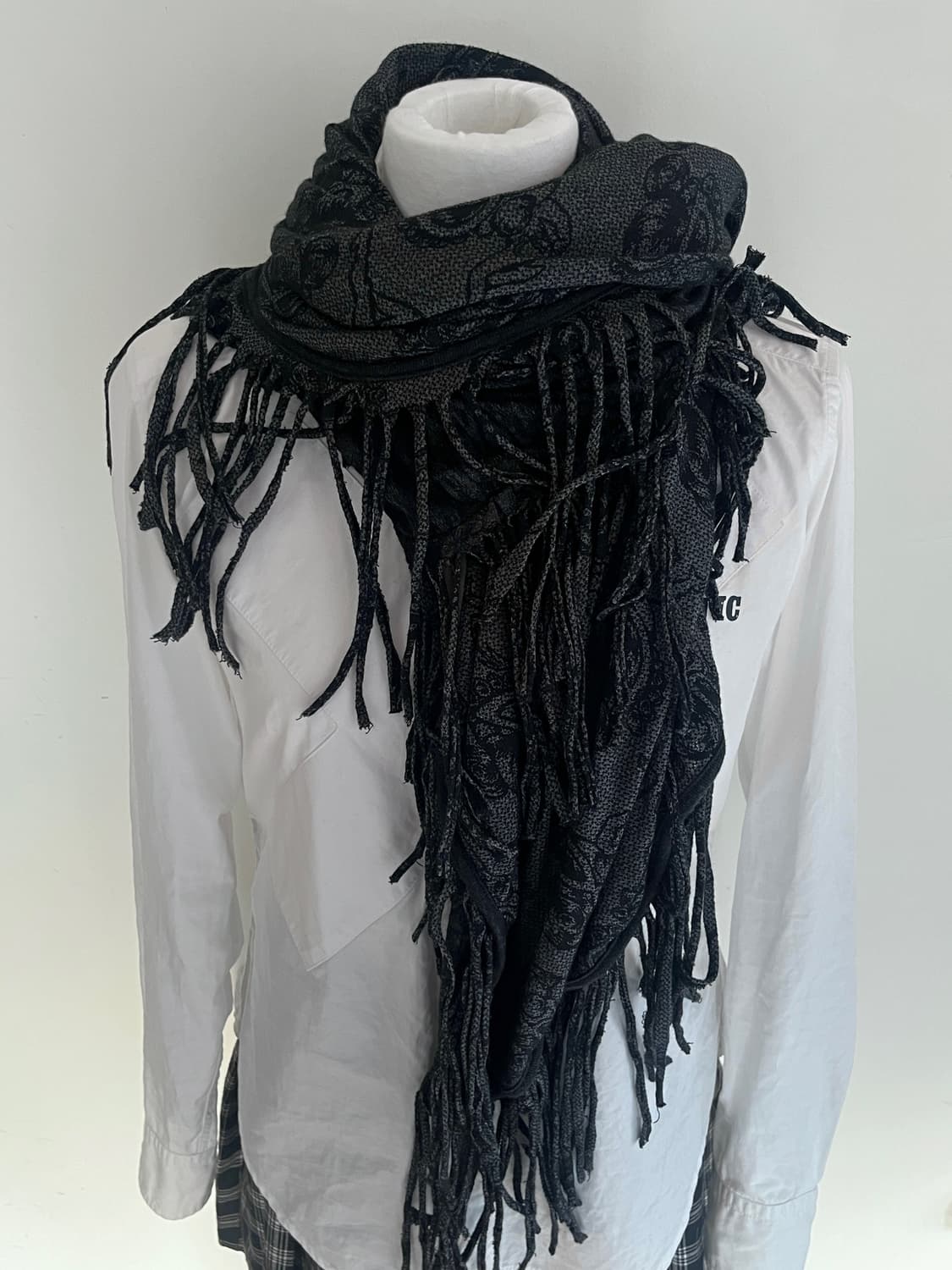 히스테릭 글래머 프린팅 프린지 머플러 목도리 스카프 스툴 상품이미지3