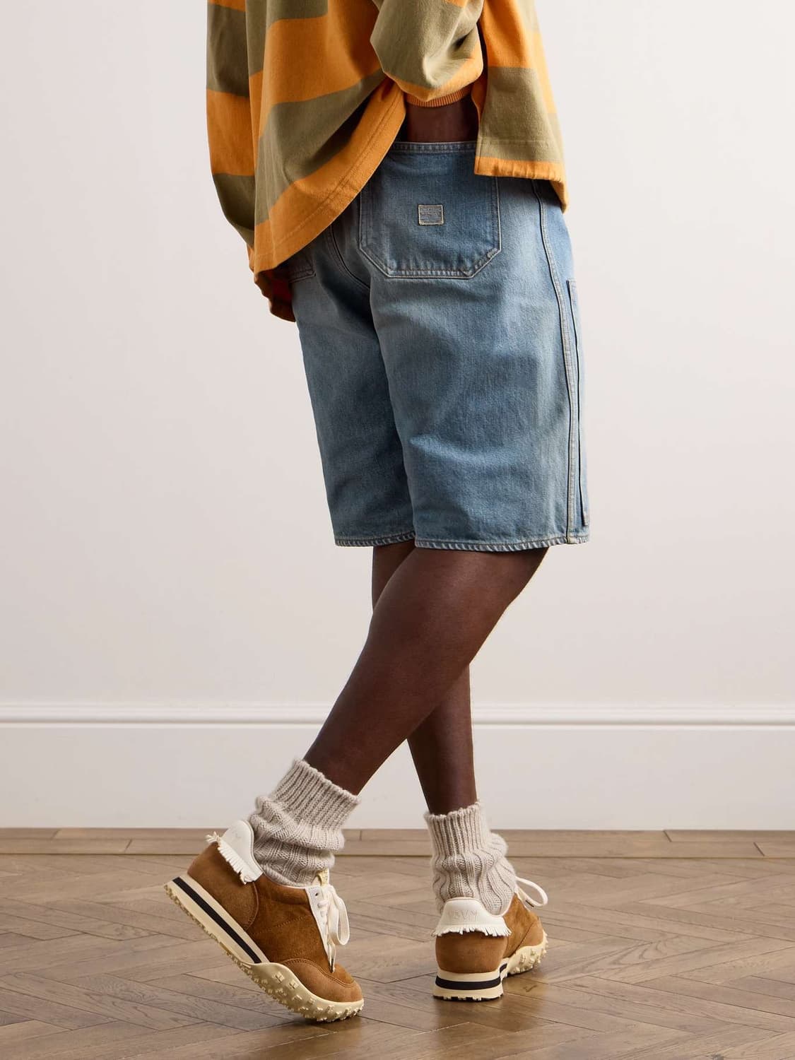 [34,36,38]캐피탈 25fw 스터드 리메이크 데님 팬츠 상품이미지3