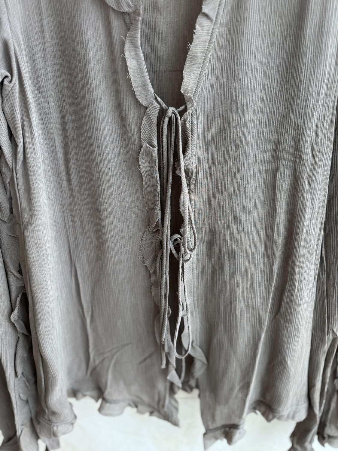 아크네스튜디오 보헤미안 프릴 블라우스 셔츠 34 새상품 브라운 상품이미지5